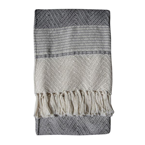 Mia Woven Throw - Grey